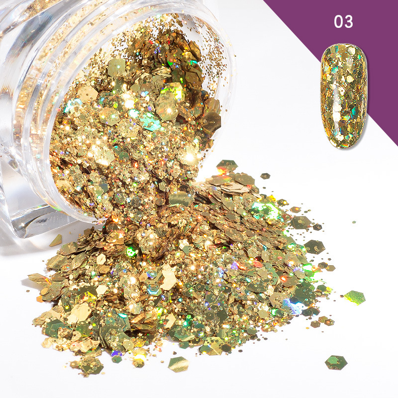 chunky mix glitter powder holographic hexagon for nail bulk glitter sequins tumbler