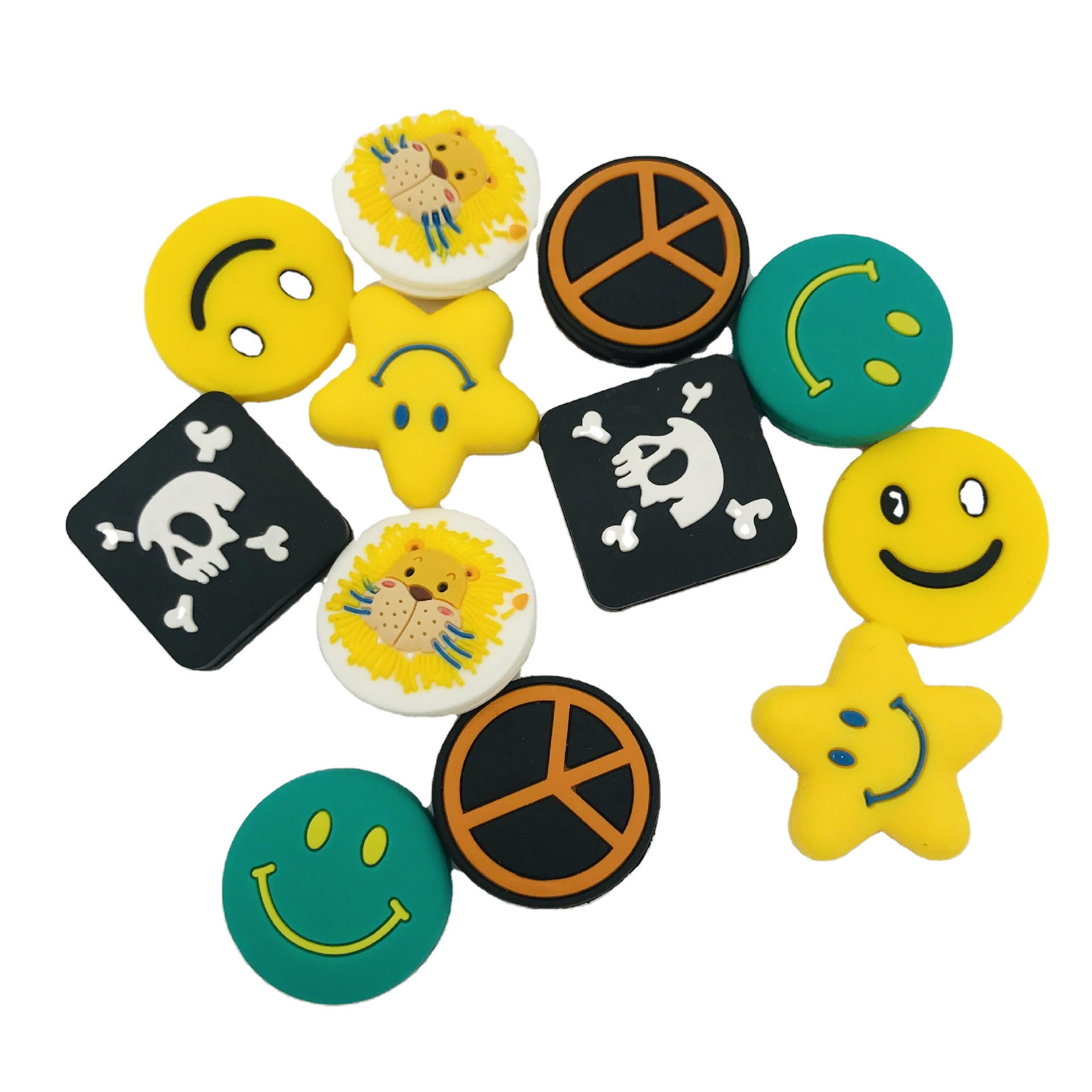 Smile face custom design soft PVC tennis vibration dampeners for outdoor sport