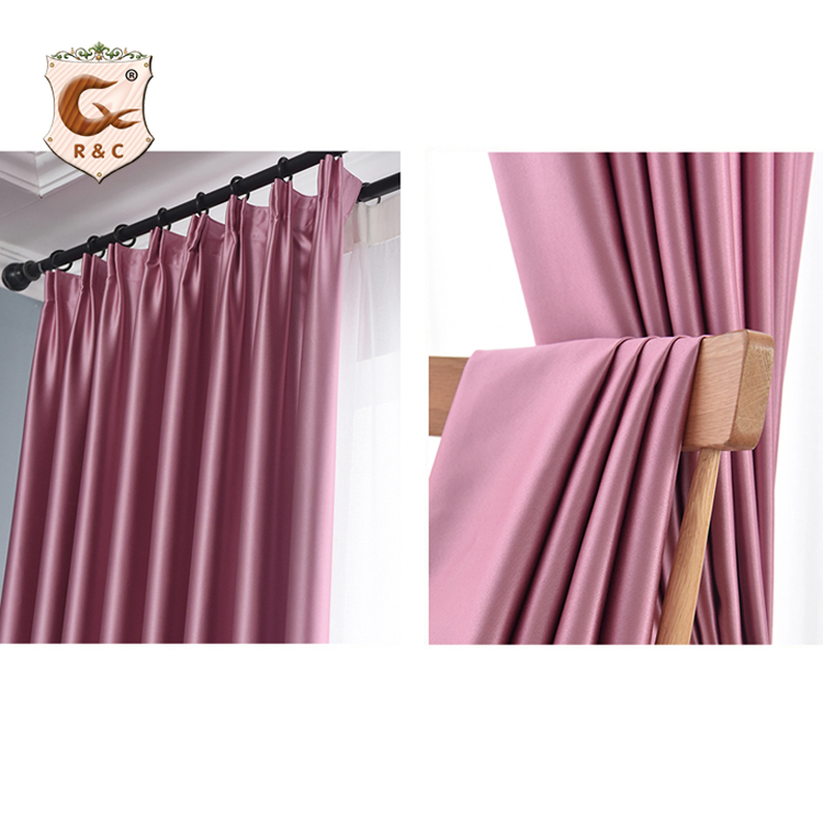 2021 High Quality Customize Color Classic Solid High Shading Blackout Fabric Window Curtains For Hotel Home