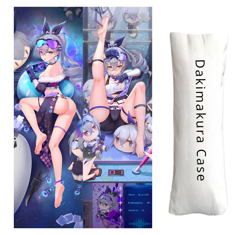 Honkai Dakimakura Silver Wolf Game Character Throw Pillow Case Adult Sexy Body Pillow Cover Customized