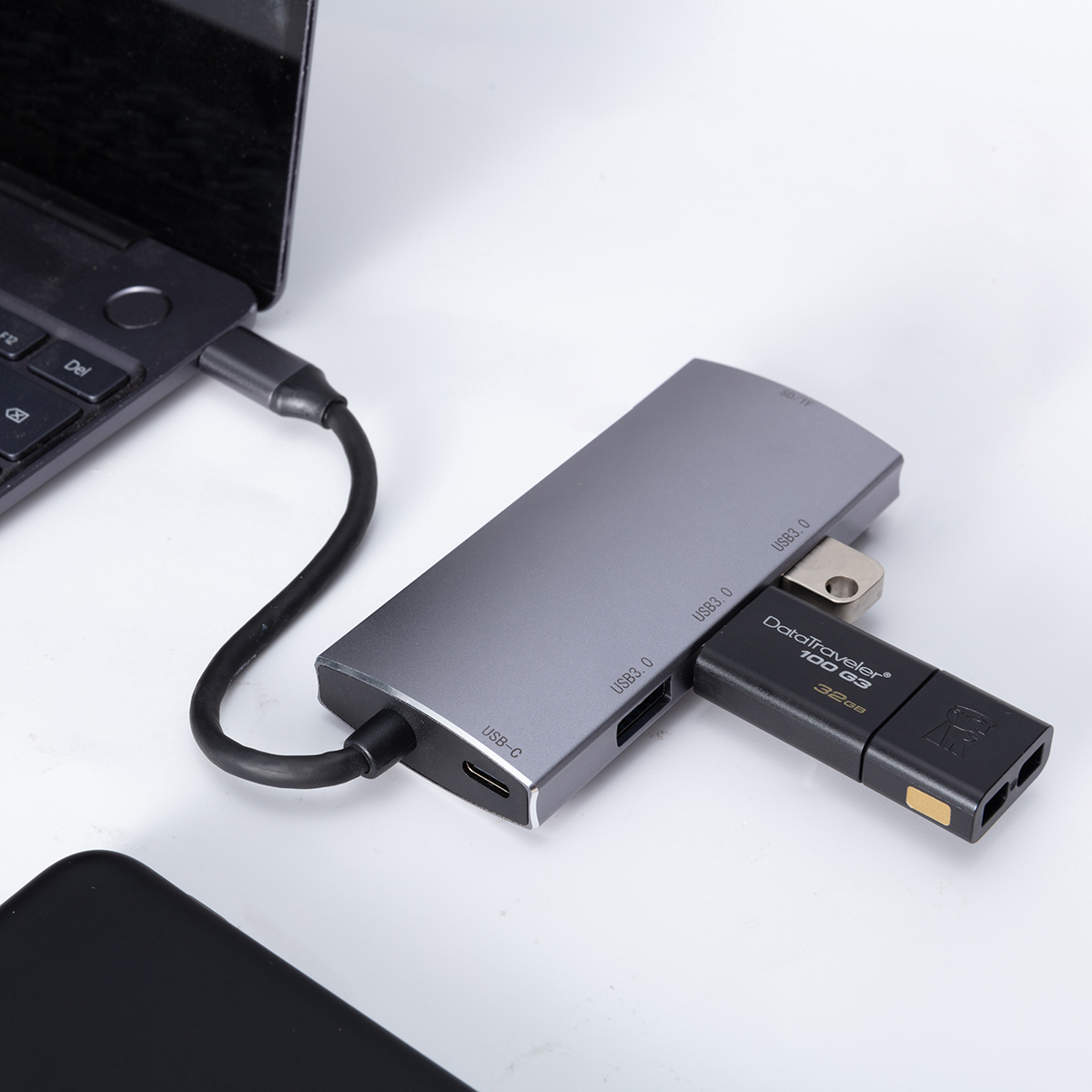 Best Sell Multiport Aluminum Adapter Usb 3.0 Type c 6 Port Hub With Gigabit Ethernet Port