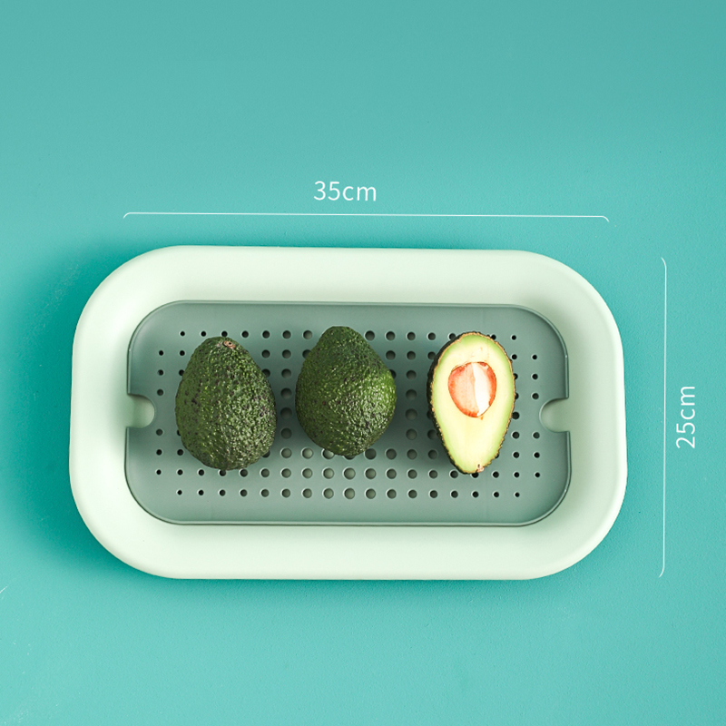 2021 hot sale rectanguler simple design fruit vegetables plate with drain dish