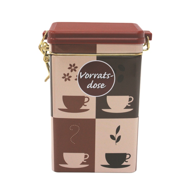 Wholesale Custom Airtight Hinged Food Metal Coffee Can Tea Container Tin Box Packaging