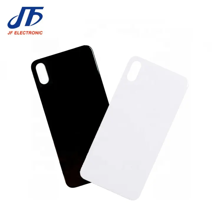 Big hole Back Glass Panel Replacement For iPhone X Battery rear cover door with stickers.