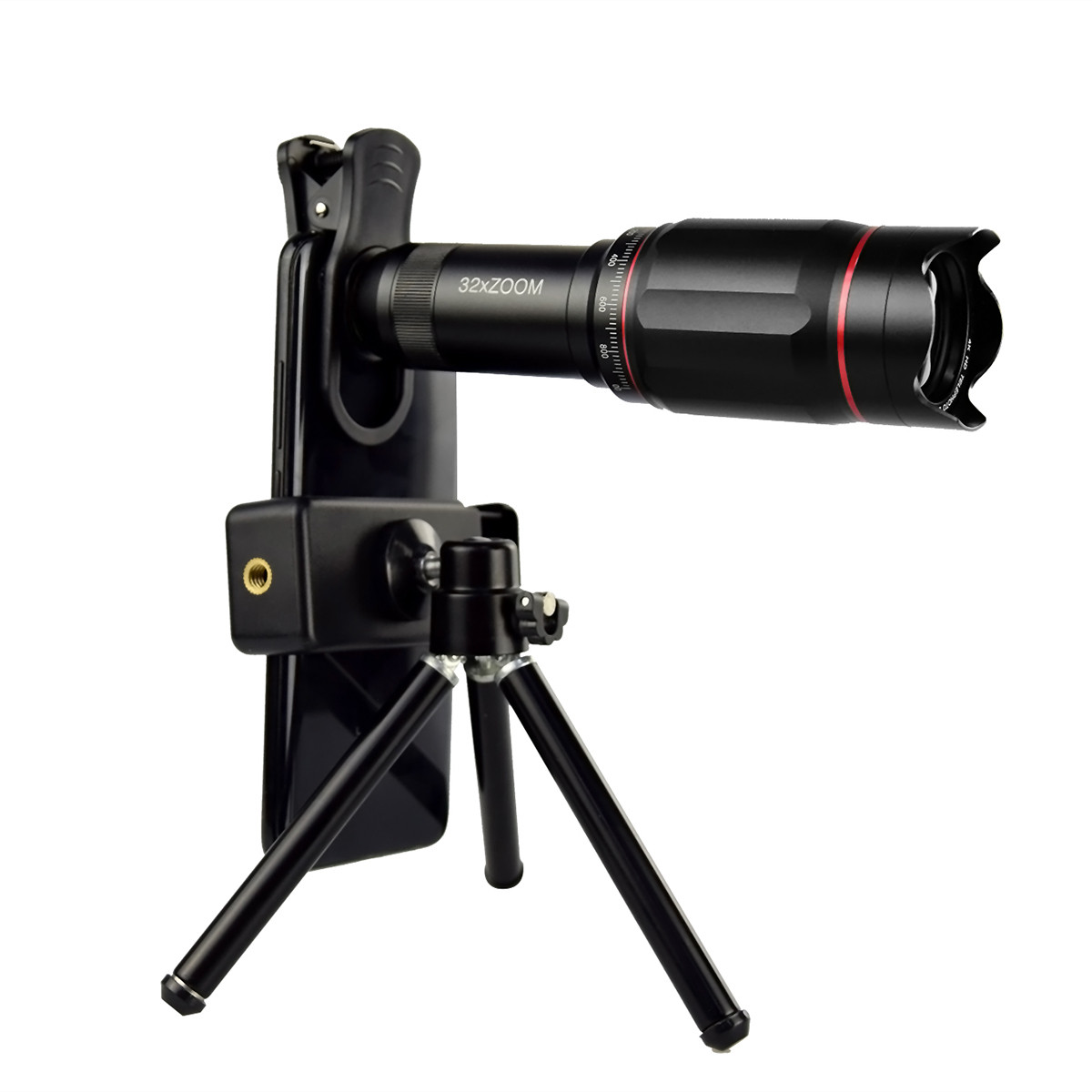 32X Mobile Phone Camera Lens Monocular Telescope Telephone Zoom Lens With Tripod