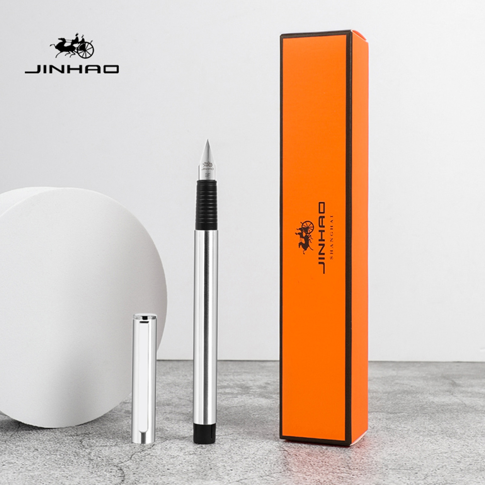 Перьевая ручка Jinhao 65, стальной корпус, самолет, Экстра тонкий наконечник, чернильные ручки, школьная каллиграфия для письма