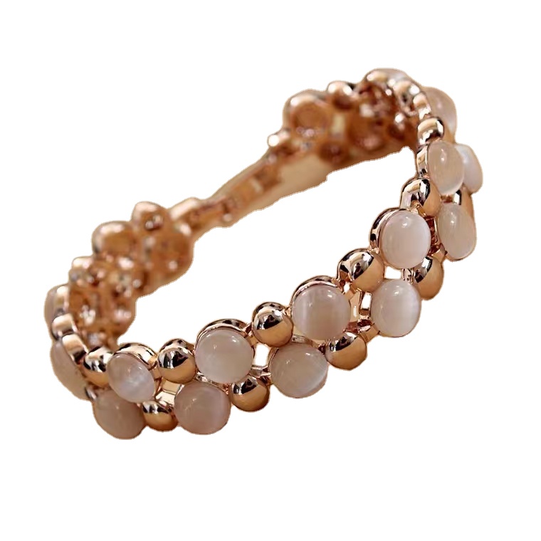 14k Gold Double row Bracelet women's exaggerated fashion