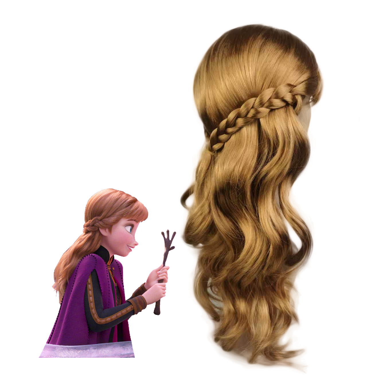 RTS Hairpiece for Braids Kids Wig Hair Women Wigs Princess Periwig Mermaid Accessories Ready to Ship