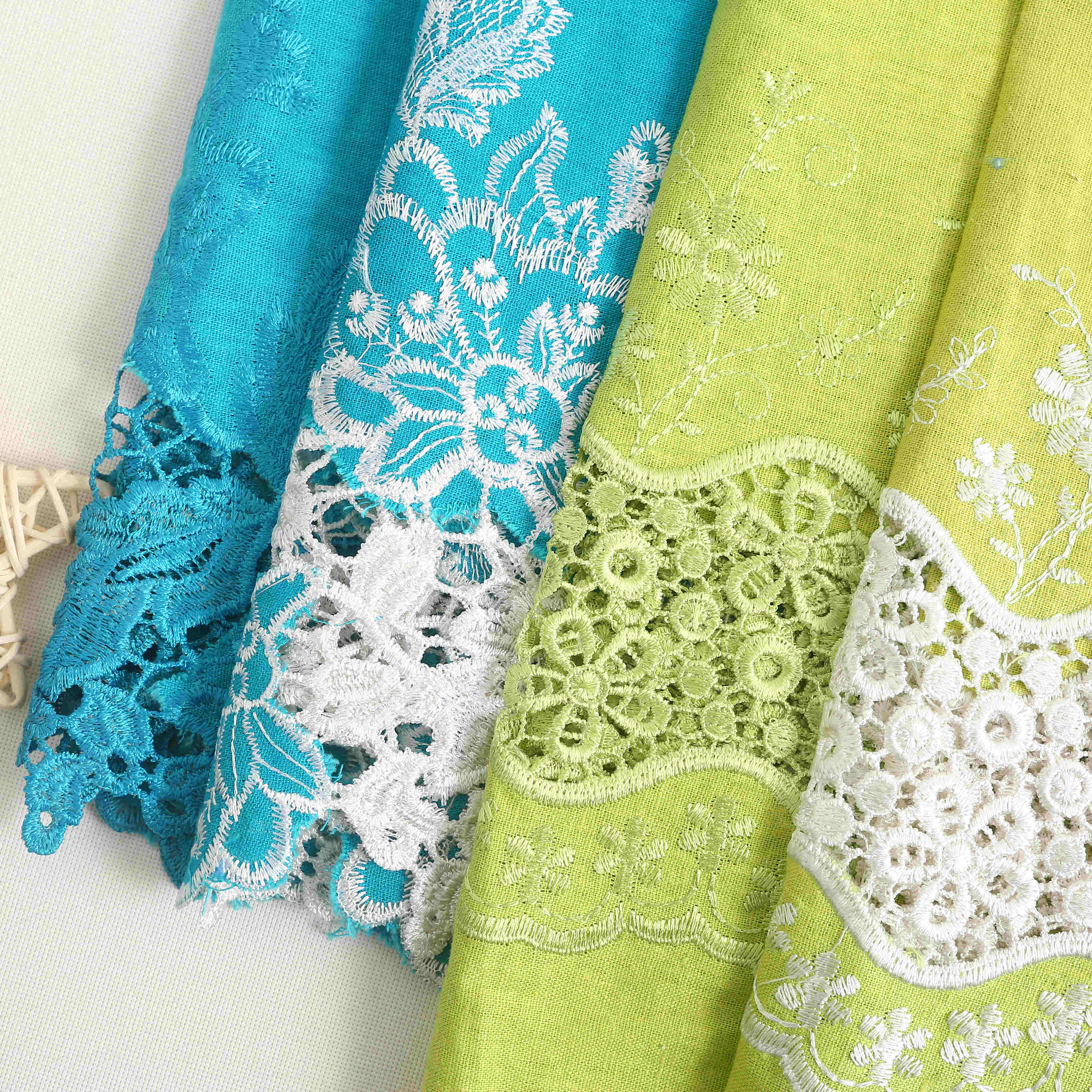High qualityin stock Emboridery linen rayon fabric