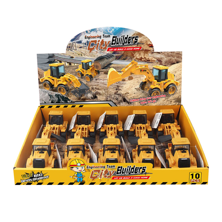 Wholesale Eco Friendly Plastic Digger Vehicle Car Toy Engineering Truck Friction Toy for Kids
