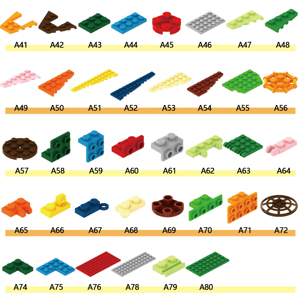 Irregular Shape Inclined Wholesale Sale ABS Material Plastic Parts Building Block Brick Toys For Children Creative Juguetes