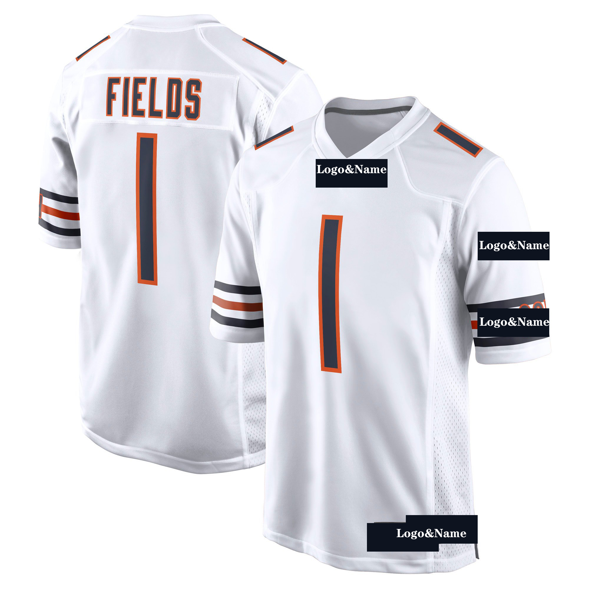 Chicago city justin fields memorabilia bear S team player version football jersey