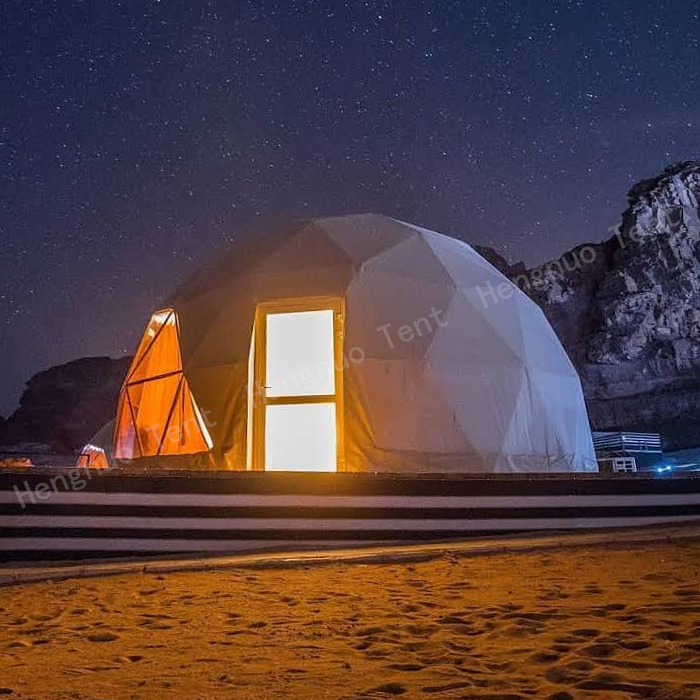 Роскошный сборный дом Desert Hotel для кемпинга, Кемпинговый геодезический купол для отдыха на природе