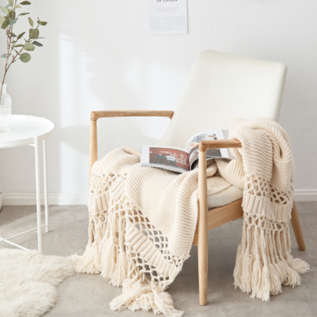 Handmade Hollow Tassel Blanket for dropshipping
