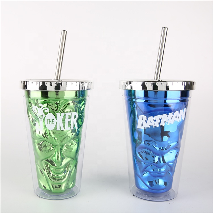 16oz umbler plastic mug nsulated tumbler travel cup with lid and plastic straw tumbler