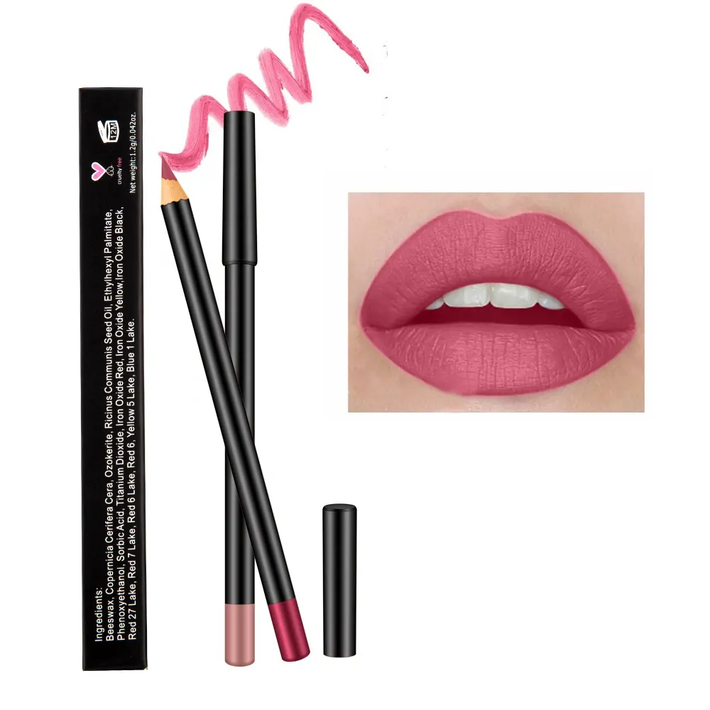 cruelty free private label high quality fashion nude creme brown lip liner
