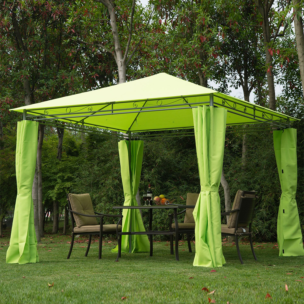 OEM Outdoor Permanent Green Metal 3 x 3 Waterproof Garden Gazibo Gazebo