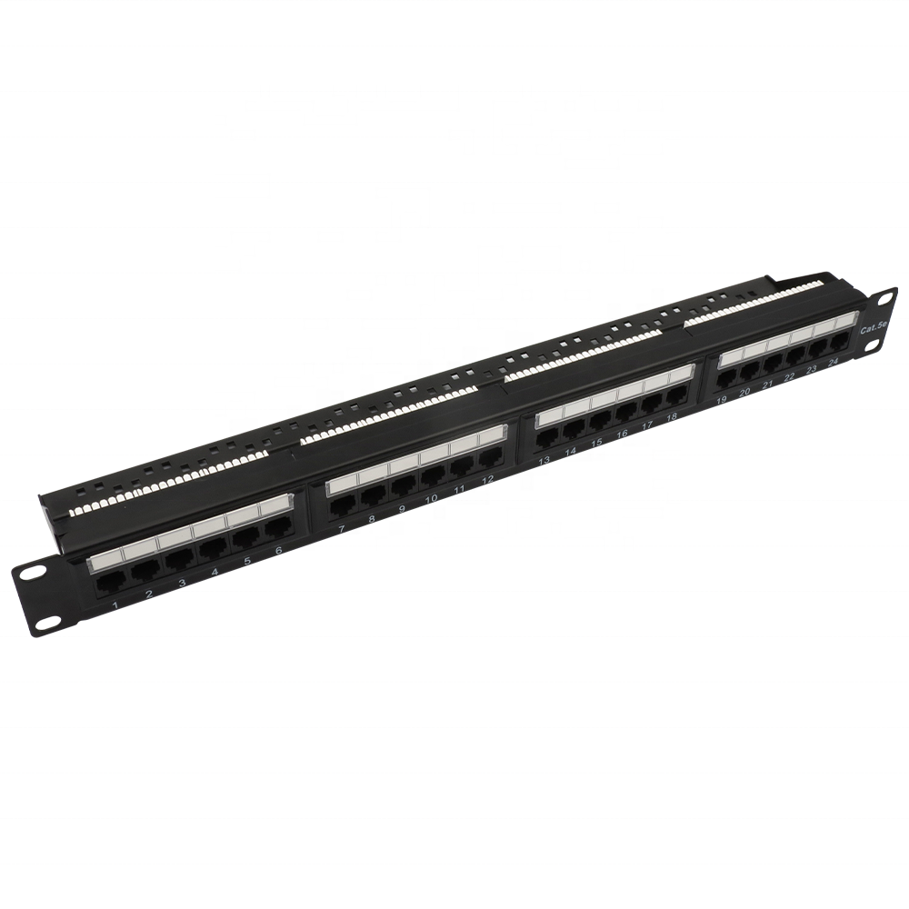 TP-06 50U Gold Plated UTP Cat5e 1U 19 inch 19" 24 ports network IDC Patch Panel