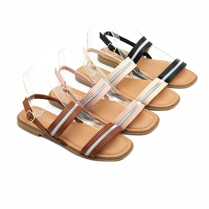 Sandals women's summer flat fairy wind zipper hollow out fashion casual comfortable beach women's shoes