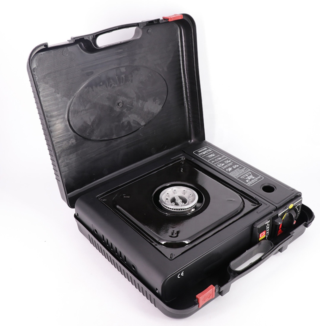 Black stove for picnic both butane and coal gas used potable stove easily carry on camp stove
