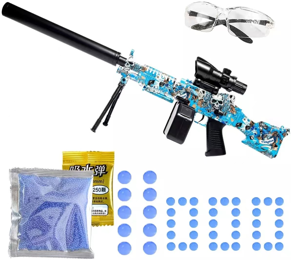 Полностью автоматический гелевый водяной пистолет, пистолет Ak47 Uzi M416 M4, боеприпасы Orbie, электрический пистолет-брызговик Bla ster