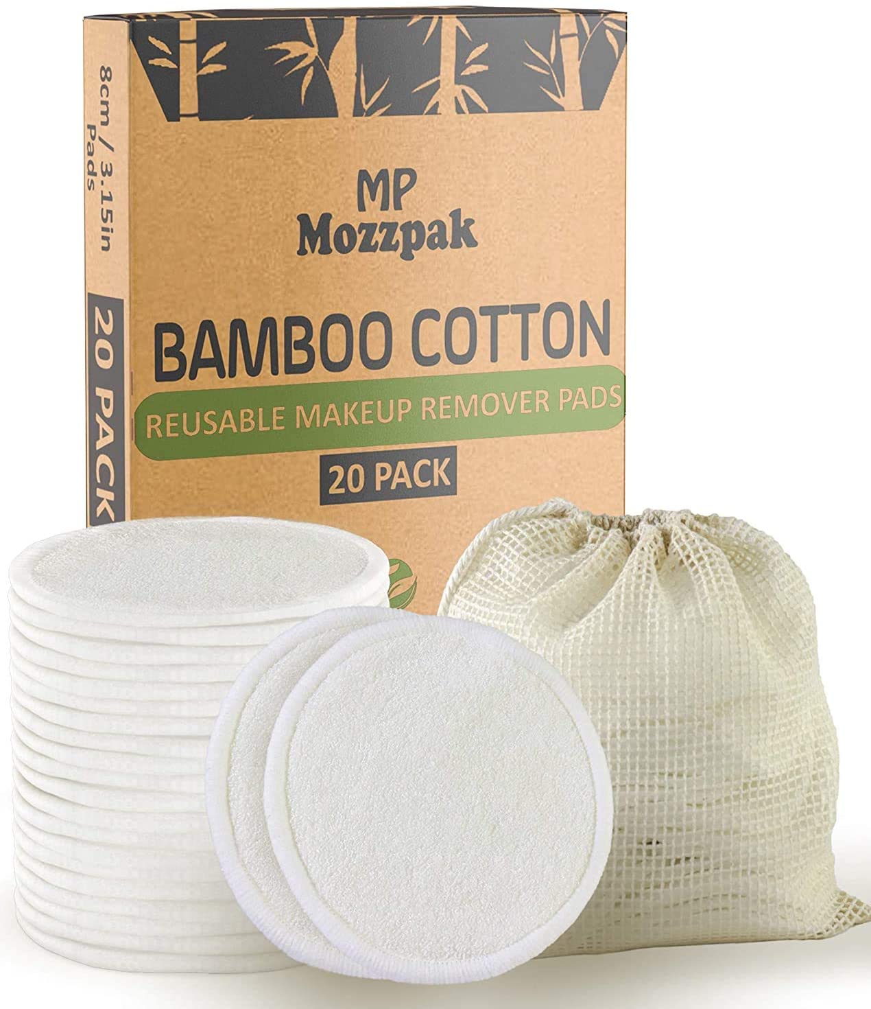 Organic 100% Biodegradable Private Label Makeup Cloth Round Bamboo Reusable Cotton Pads