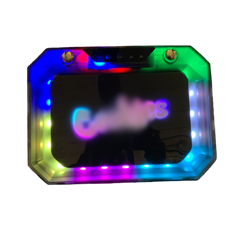 Led Revolving Lantern Herb Tray Dazzling Led Rolling Tray Octagon tobacco rolling Tray