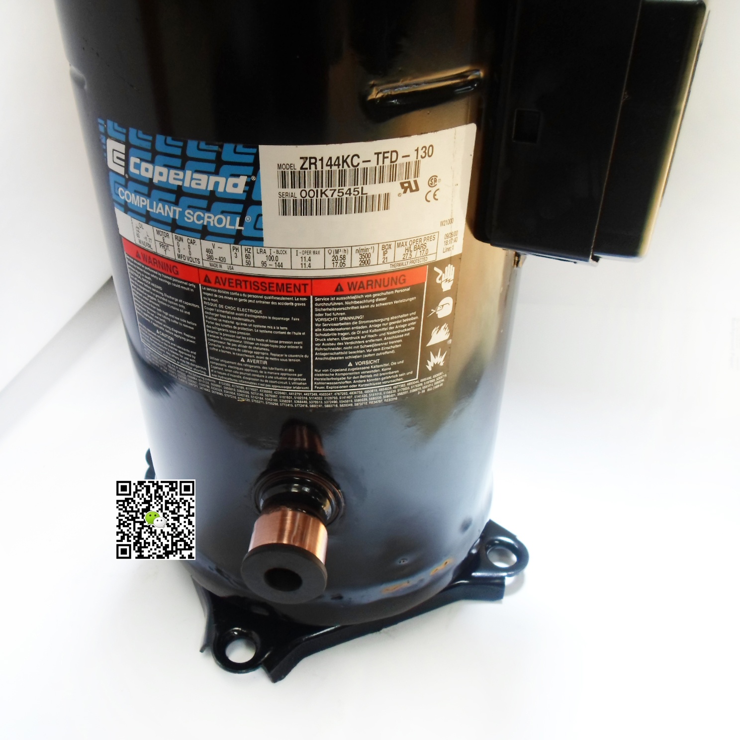12 HP COPELAND компрессор прокрутки ZR144KC-TFD-522 120000 Btu R407 компрессор ZR144 KCE TFD 522