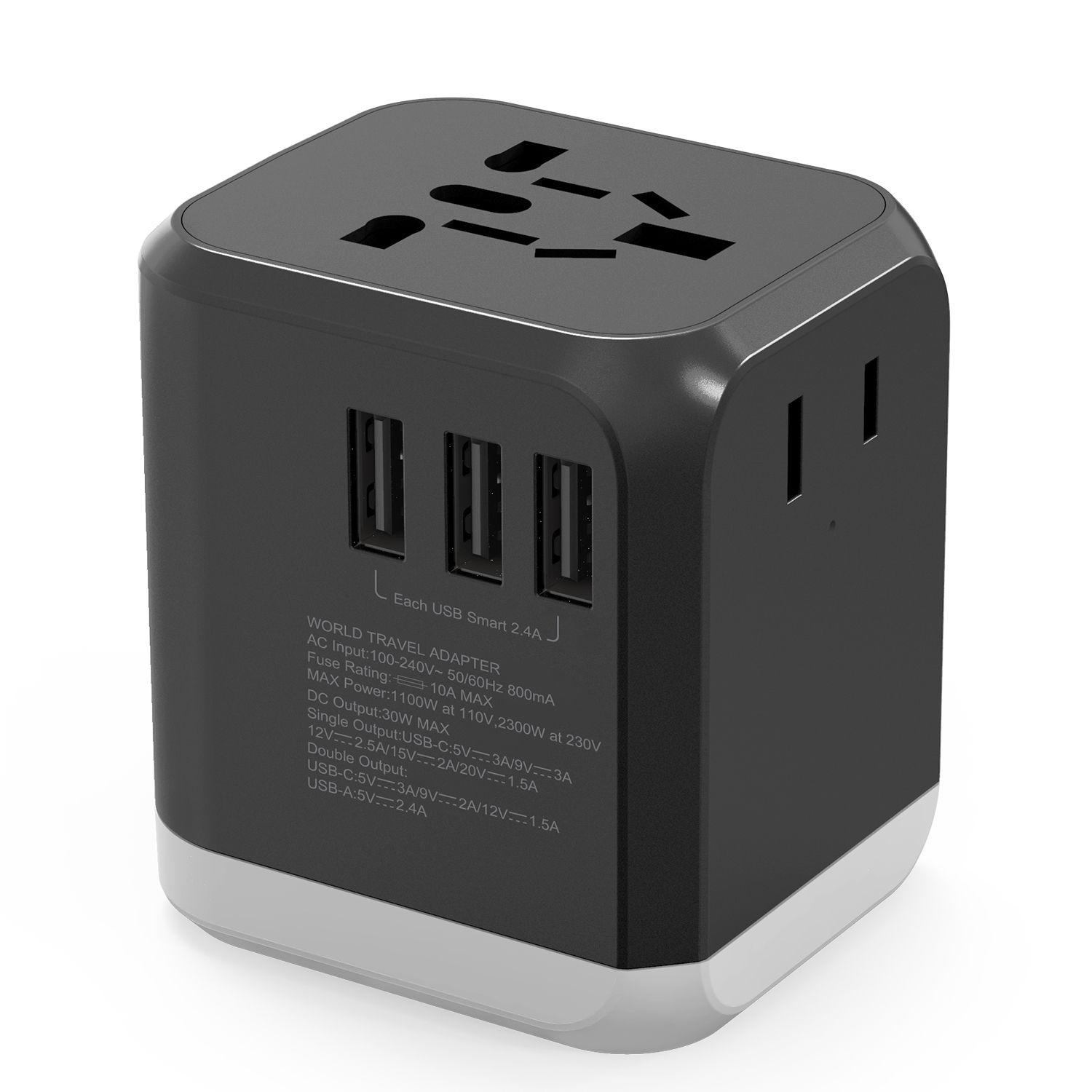Трендовый продукт 2020, Универсальный дорожный адаптер 3USB 1type c PD 30 Вт, универсальная розетка с несколькими разъемами «Все в одном»