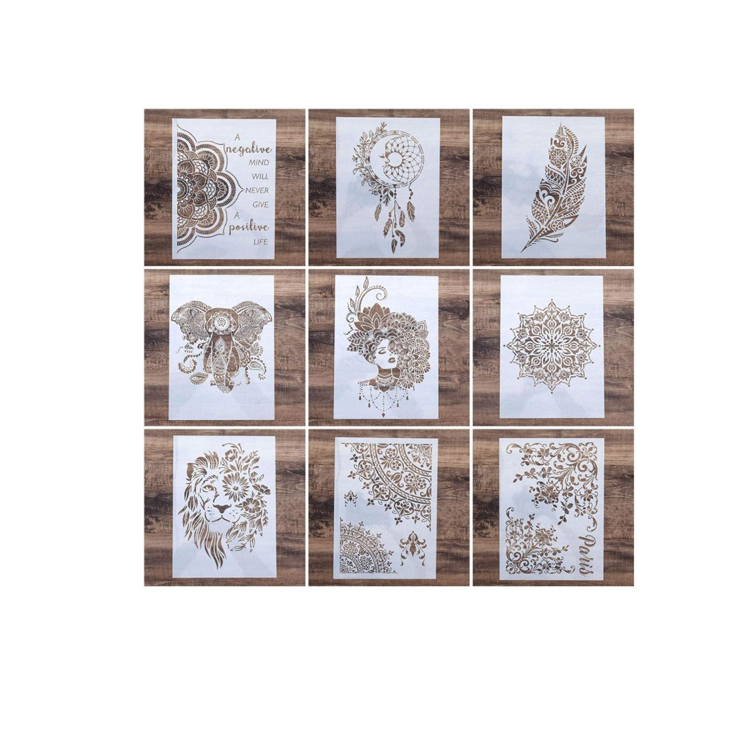 56 шт./упаковка, трафареты для рисования мандалы, 3,6x3,6 дюйма