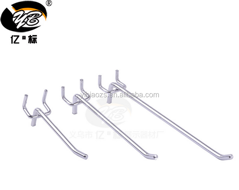 Enough Stock 30cm 12" metal chrome supermarket display peg board hook euro