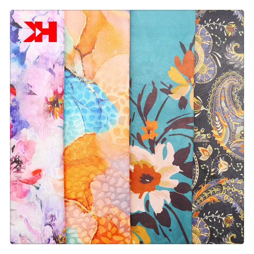 Текстиль от производителя Kahn, 100% полиэстер, шелковые атласные ткани, оптовая продажа, цветочный принт