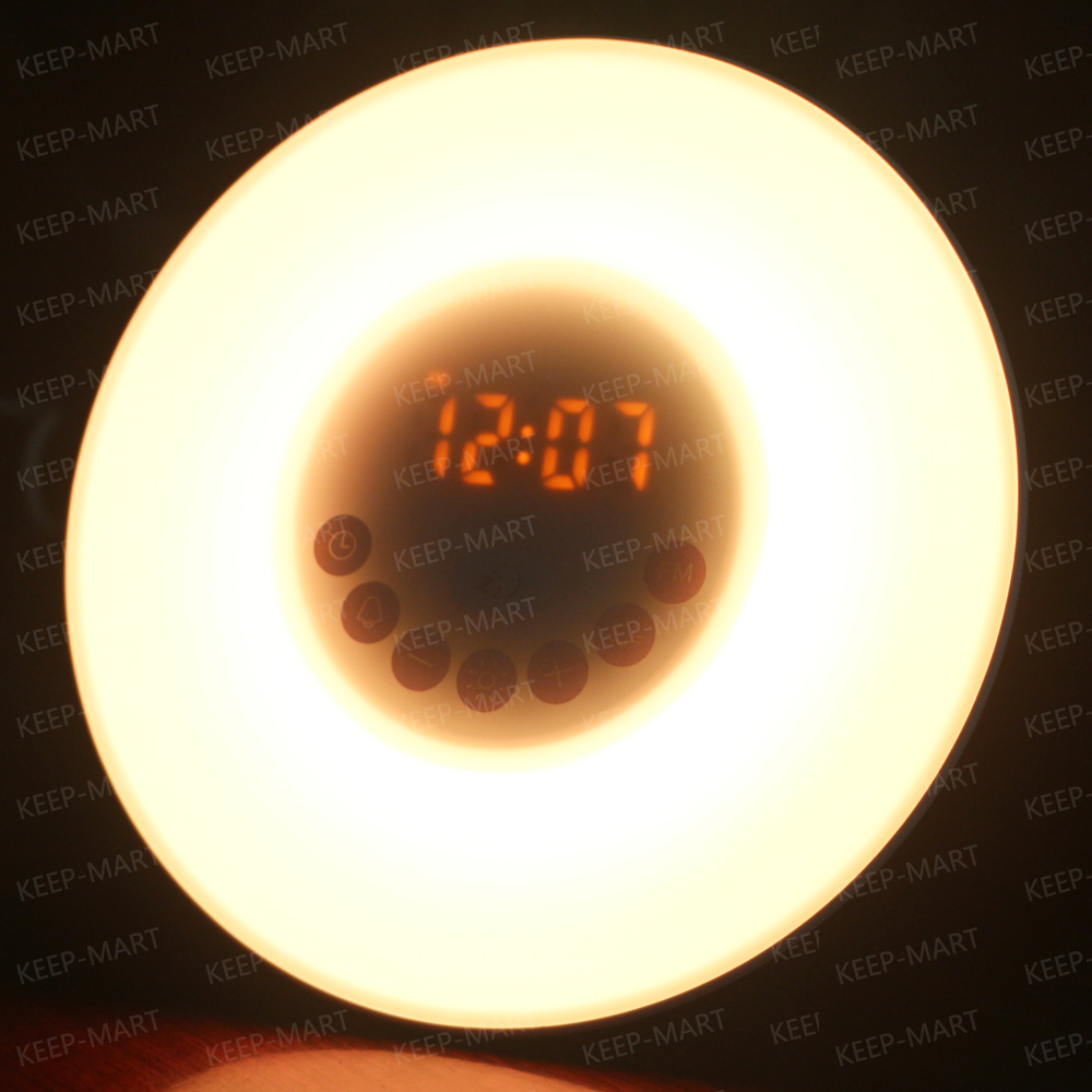 Утро Wake-Up Light Будильник восхода моделирования природных звуков FM радио