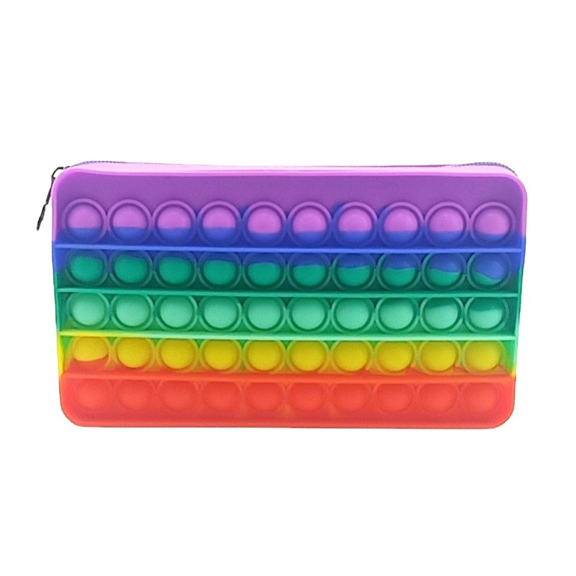 Colorful Popular Stress Relief Silicone Fidget Pencil Case Pen Pouch For Adults Children For Office School Supplies