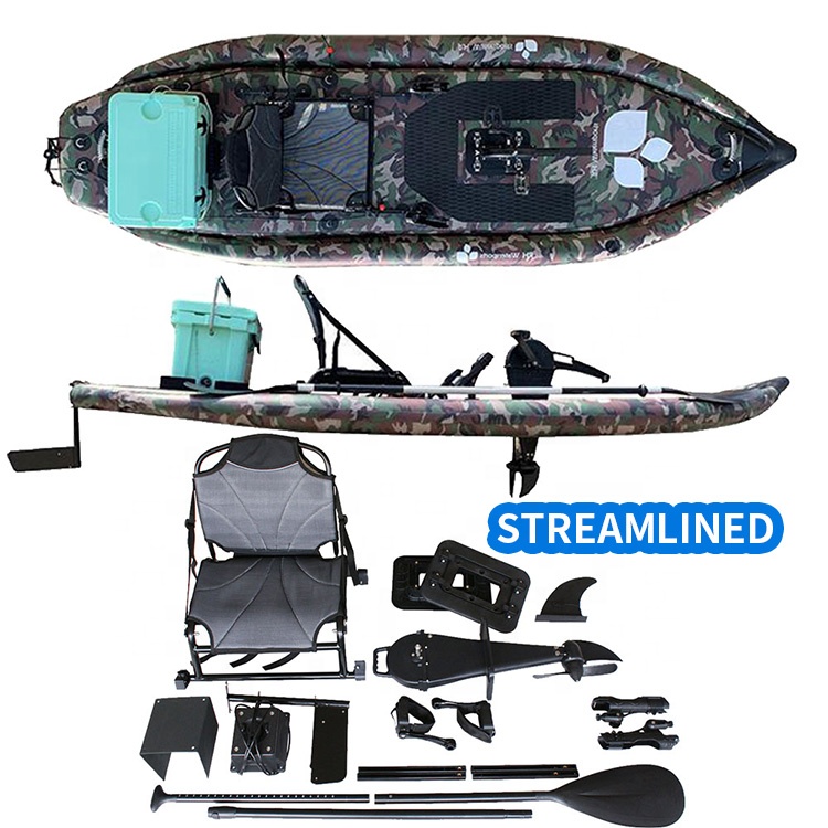 Fishing Kayak with Foot Pedal Inflatable Pvc Reasonable Factory Price 335*112*10CM Adjustable Drifting