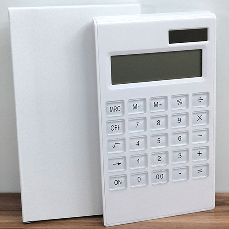 White Solar Gift Calculator, Customized Logo Accepted,Advertising Promotion Office Calculator