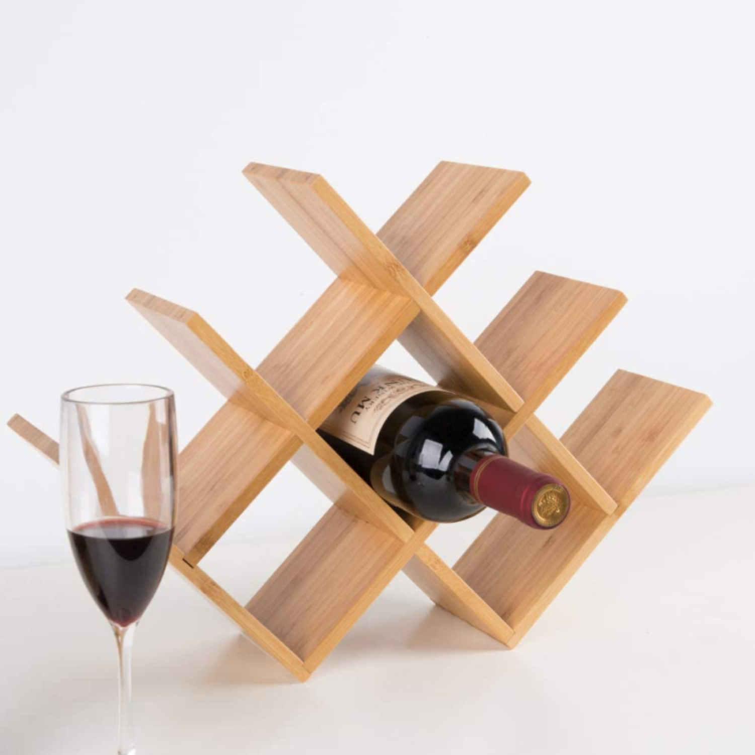 BAMBKIN 2021 new style Eco Friendly Modern Design Storage And Apartment Furniture For Kitchen Display Rack Bamboo Wine Rack