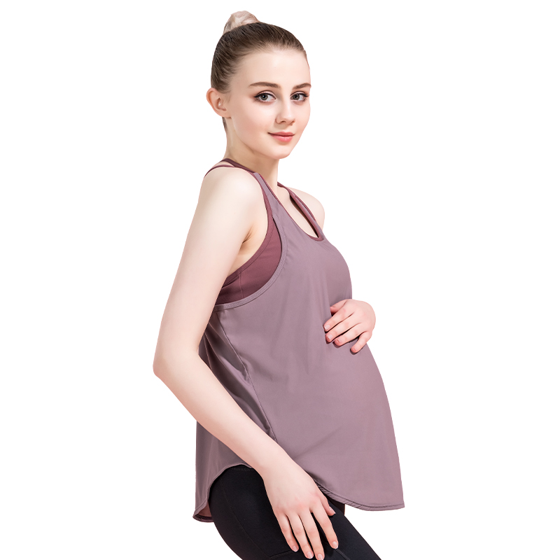 Maternity vest Built-In Shelf Bra OEM Custom Professional Apparel Maternity Clothes Top Customized Logo yoga vest