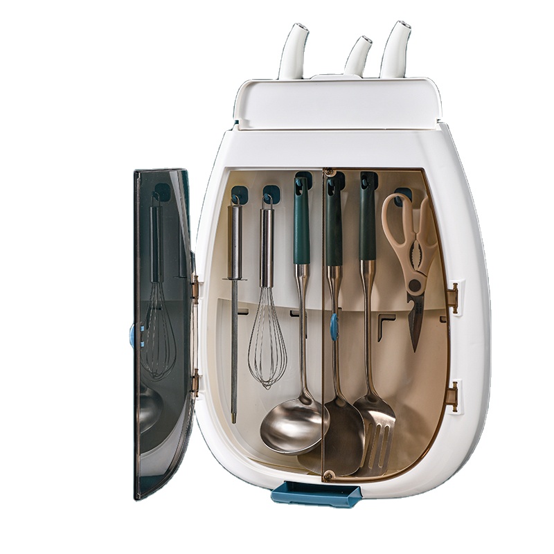 New Simple Plastic Spatula Storage Rack Kitchen Magnetic Wall Mounted Drain Knife Storage Baskets