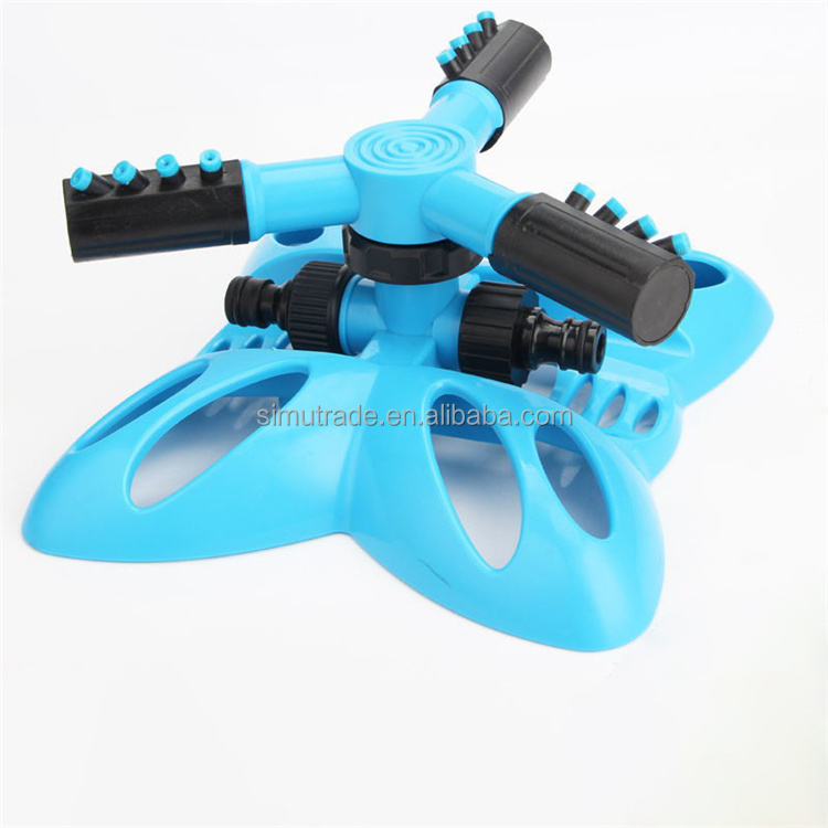 360 Garden sprinkler irrigation automatic rotation sprinkler lawn watering three branch sprinkler