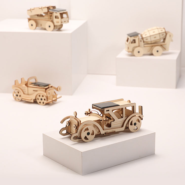 3D-пазл для грузовика, деревянные игрушки на солнечных батареях