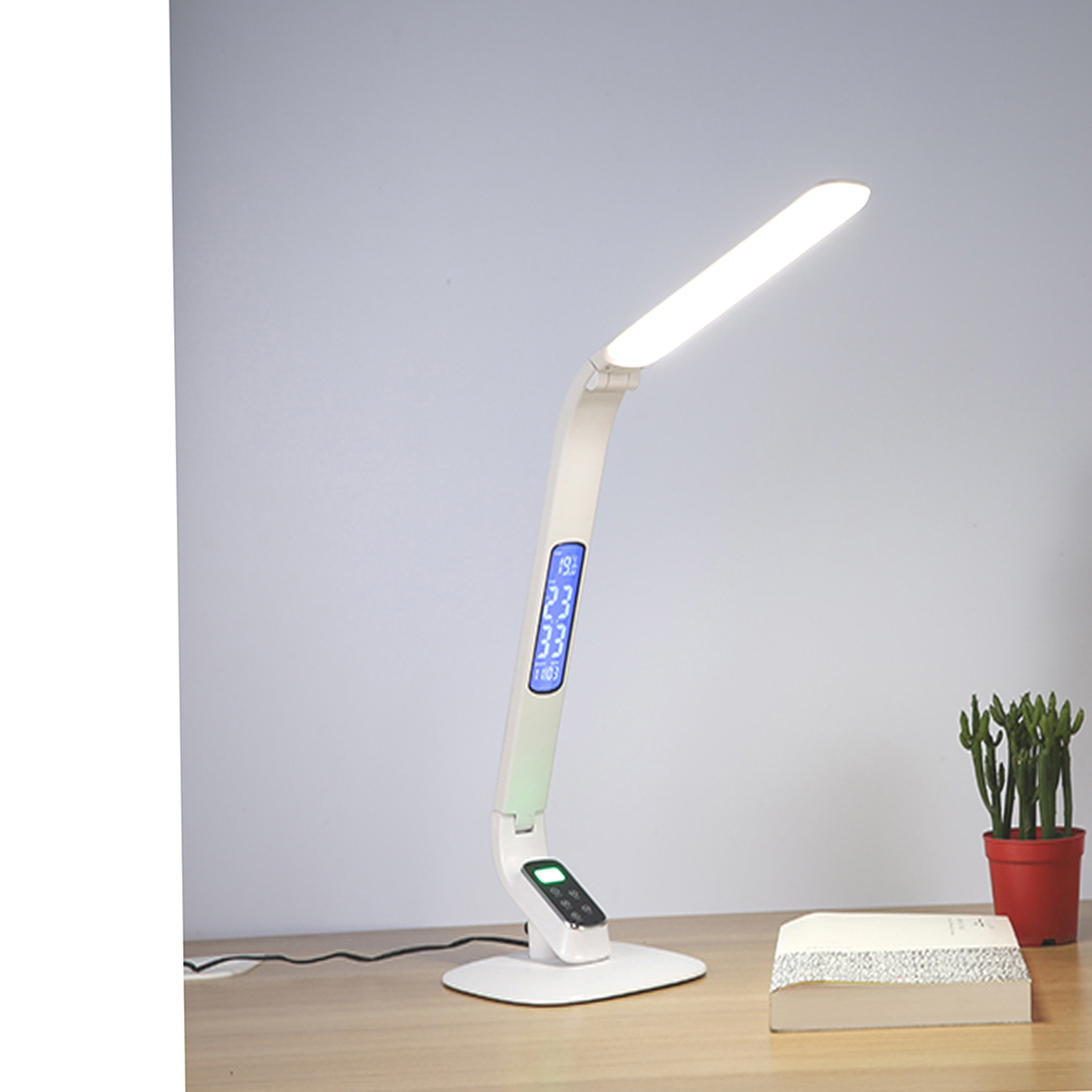 Adjustable Arm LED Study Lamp LCD Desk Light Folding swing arm dimmable table lamp