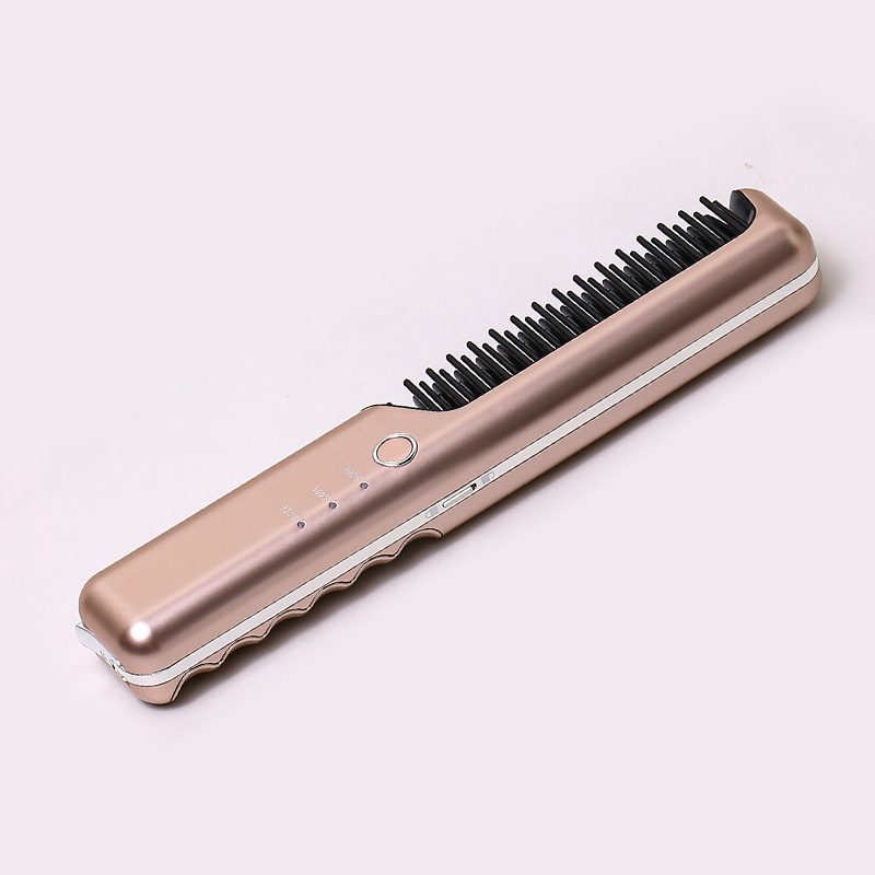 Hair Straightener Comb Brush Heated Electric Hair Straightener Brush Wireless Straightener