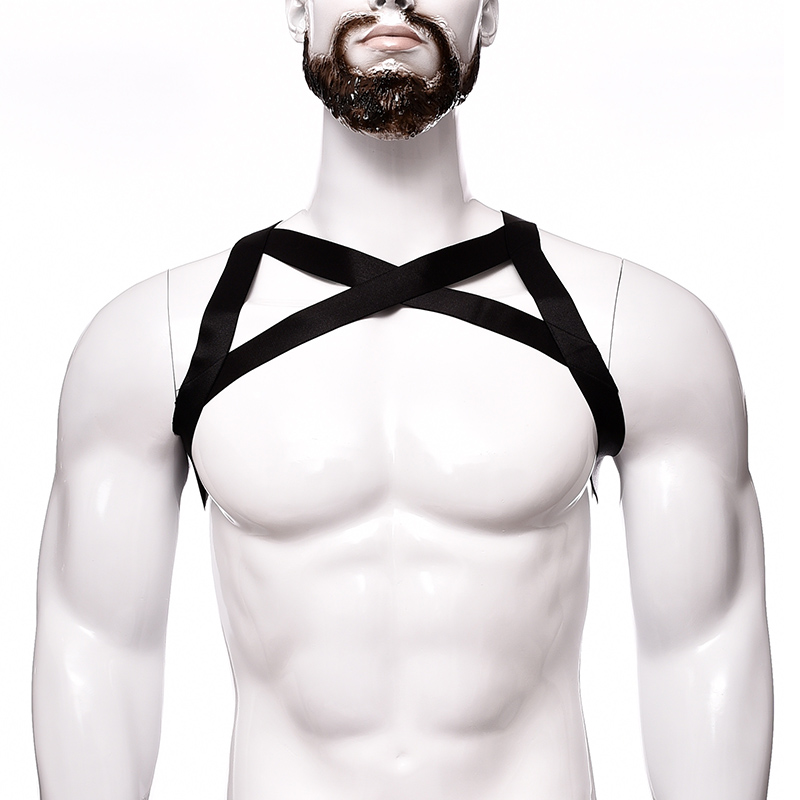 Men's Cross Stretch Vest-style Fetish Shows Chest Harband Underwear for Glamorous Dance Floor Bar Performance