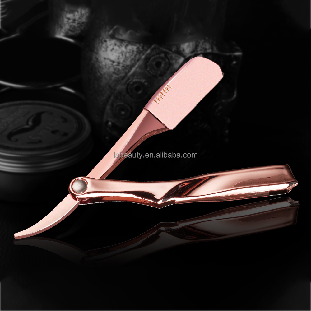 Private Label Straight Shaving Razor Metal Electroplating Barber Razor Hair Cut Barber Men's Barber Razor with Box
