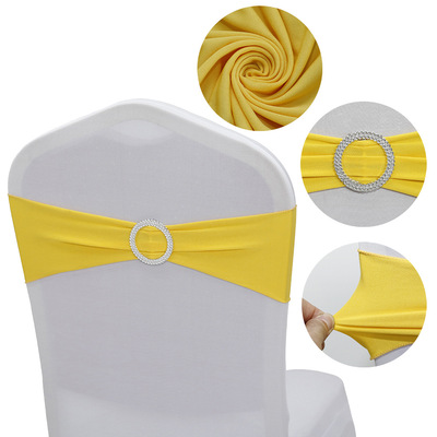 Stretch Chair SashesBows Chair Bands with Buckle Wedding Hotel Banquet Birthday Party Decoration