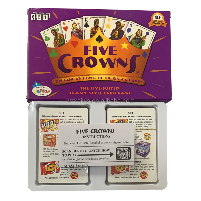 High Quality Cheap card games Five crowns paper card for party fun Wholesale Price board game