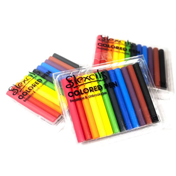 12 Colors Hard Unbreakable 7.5Cm Round Non Toxic Crayon A Levre Crayons Bulk
