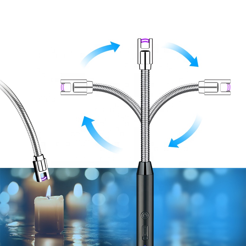 Лидер продаж на Amazon, USB-зажигалка, гибкая перезаряжаемая Электронная зажигалка для барбекю, для кухни, ветрозащитная и беспламенная