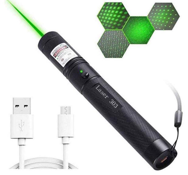 Светодиодный тактический фонарик дальнего действия, 1 режим, зеленый, с USB-кабелем